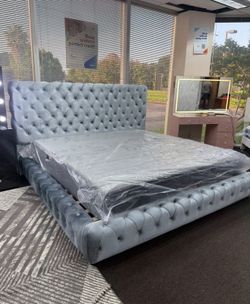 New King Size Bed Frame + King Hybrid Mattress