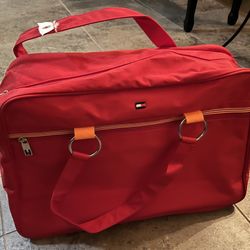 (NEW) Tommy Hilfiger Zippered Tote Bag, 19” wide, 14” tall, 5” deep