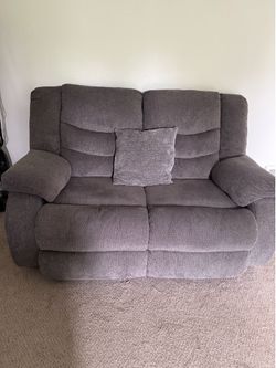 Love seats, 19inch &50 inches flat screen TV. Couches and mattress and headboard