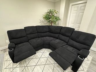 Fabric Sectional Sofa Reclining In Black BRAND NEW $599