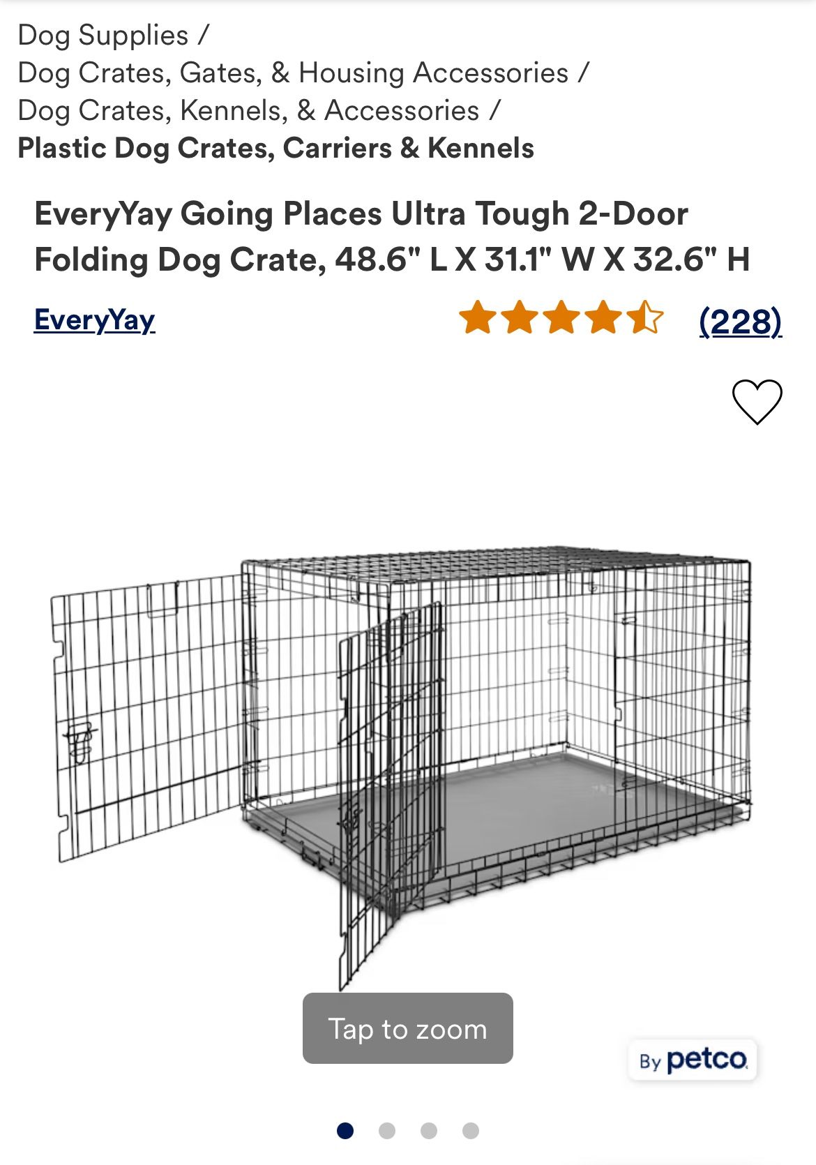 2 Door Folding Dog Crate 