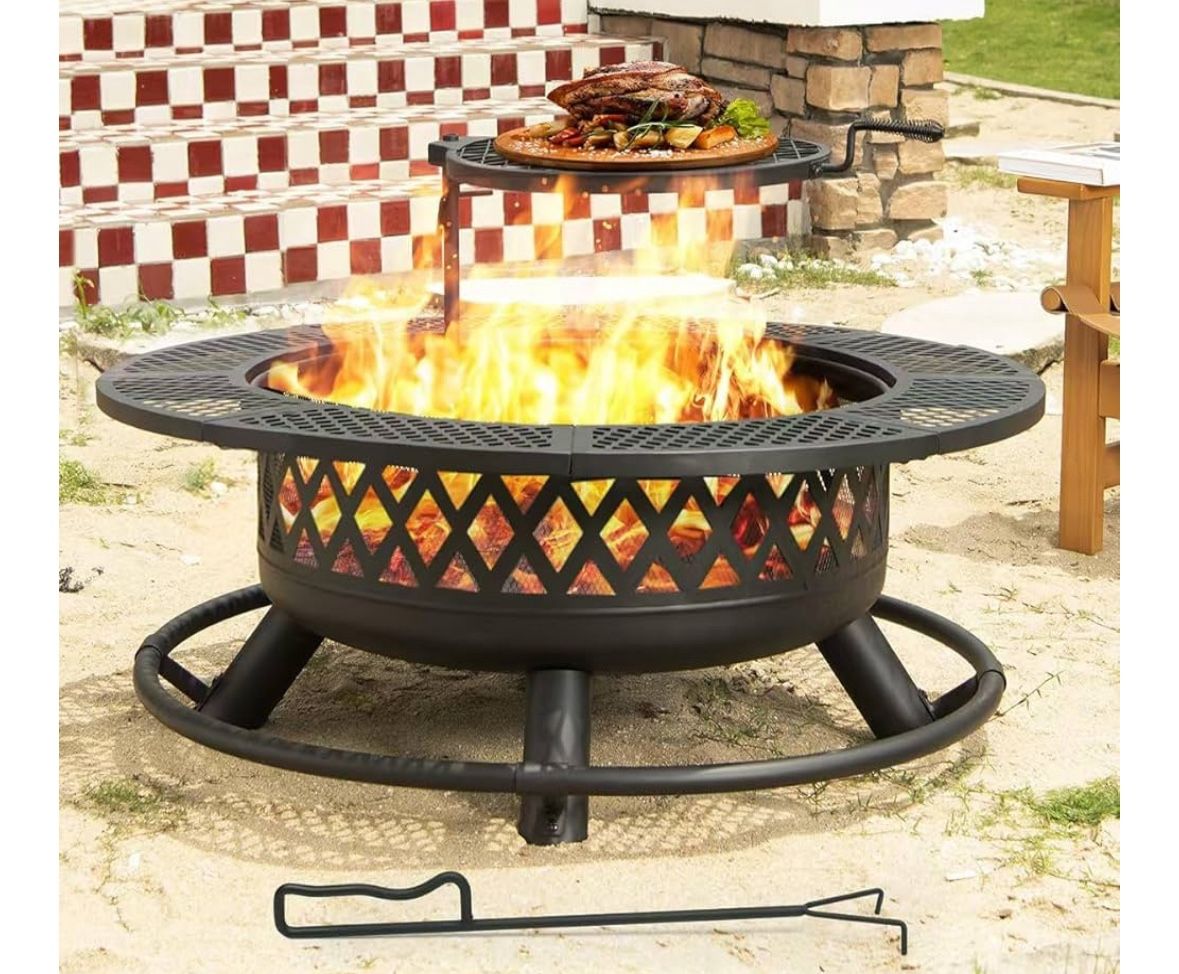 Outdoor Fireplace With Cover
