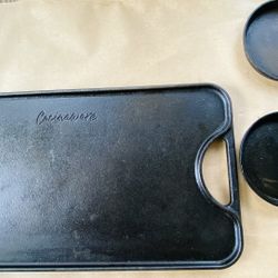 Cocinia Cast Iron Griddle/ 2 Mini Cast Iron Pans (Seasoned)