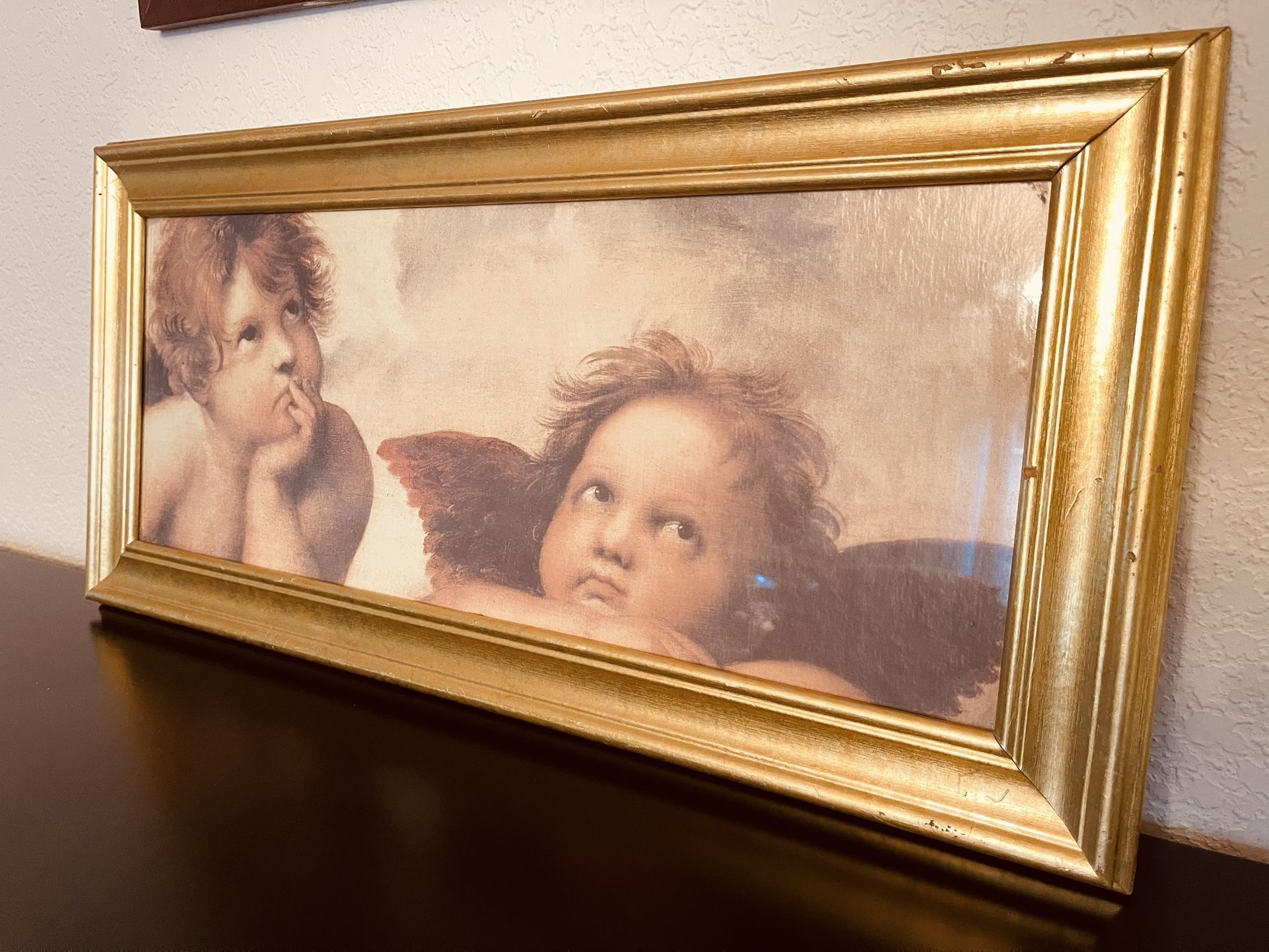 Wall Art prints Gilded Frame Religious Faith Angels By Italian Artist