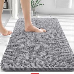 Bathroom Rug 30x20, Extra Soft Absorbent Chenille Bath Rug Rubber Backing Quick Dry, Machine Washable Bath Mat for Bathroom Floor, Tub and Shower, Hom