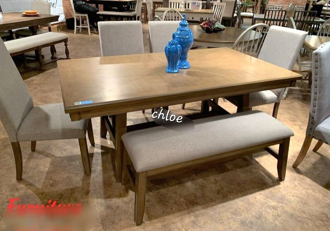 
■ASK DISCOUNT COUPON💫 A lot of  counter Height set options Have Delivery table buffet chairs■mann Brown Dining Room Set 