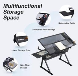 FREE! Adjustable height drafting table with glass dry erase board
