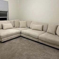Pretty, Soft and Very Comfy Sectional Couch - Brand NEW - LivingRoom Furniture - SAME DAY DELIVERY  - Corduroy - No Credit Needed