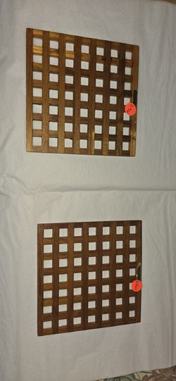 Pair of Wooden Lattice Trivets