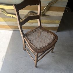 Sweet Wooden Project Chair With Cane Seat