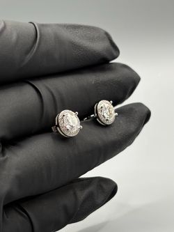 10MM 1.5CT VVS1 Moissanite Halo Stud Earrings