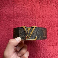 Louis Vuitton monogram belt in brown and gold 46/115