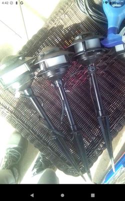 Black Solar Garden Stake Lights Set