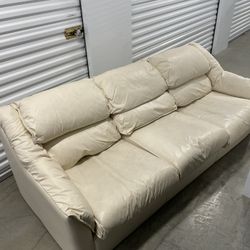 Vintage Leather 3-seater Sleeper Couch