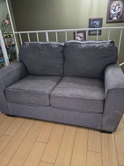 Gray Fabric Loveseat Sofa