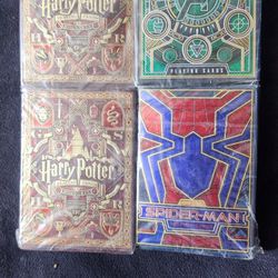 marvel Spiderman and Harry Potter playing cards bundle