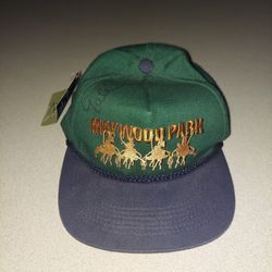 AUTOGRAPHED CHICAGO BEARS GALE SAYERS MAYWOOD PARK RACING CAP NEW WITH TAG