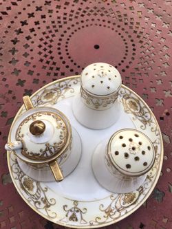 VTG, Nippon, Handpainted Condiment Set 