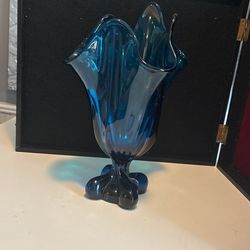 Vintage Viking Glass Bluenique Epic Vase