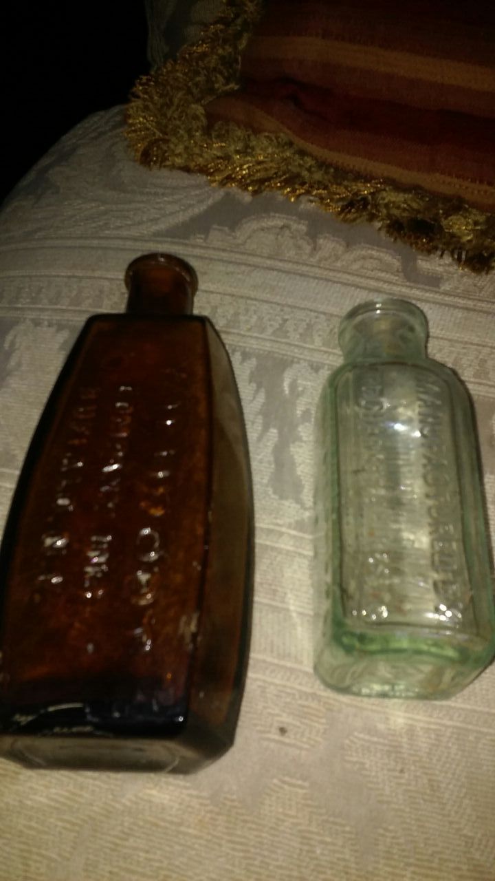 Old vintage Wildroot and Hires bottles