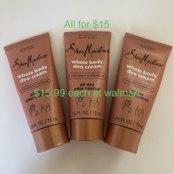 Shea moisture plant based women’s whole body deodorant cream , coconut & hibiscus scent 2.5oz