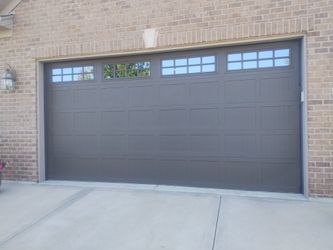16x8 Brown hi R(19) garage door w/window