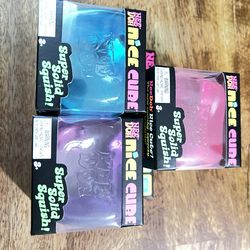 NeeDoh Nice Cube Super Solid Squeezable Sensory Toy set of 3 (blue/pink/purple) $12 each