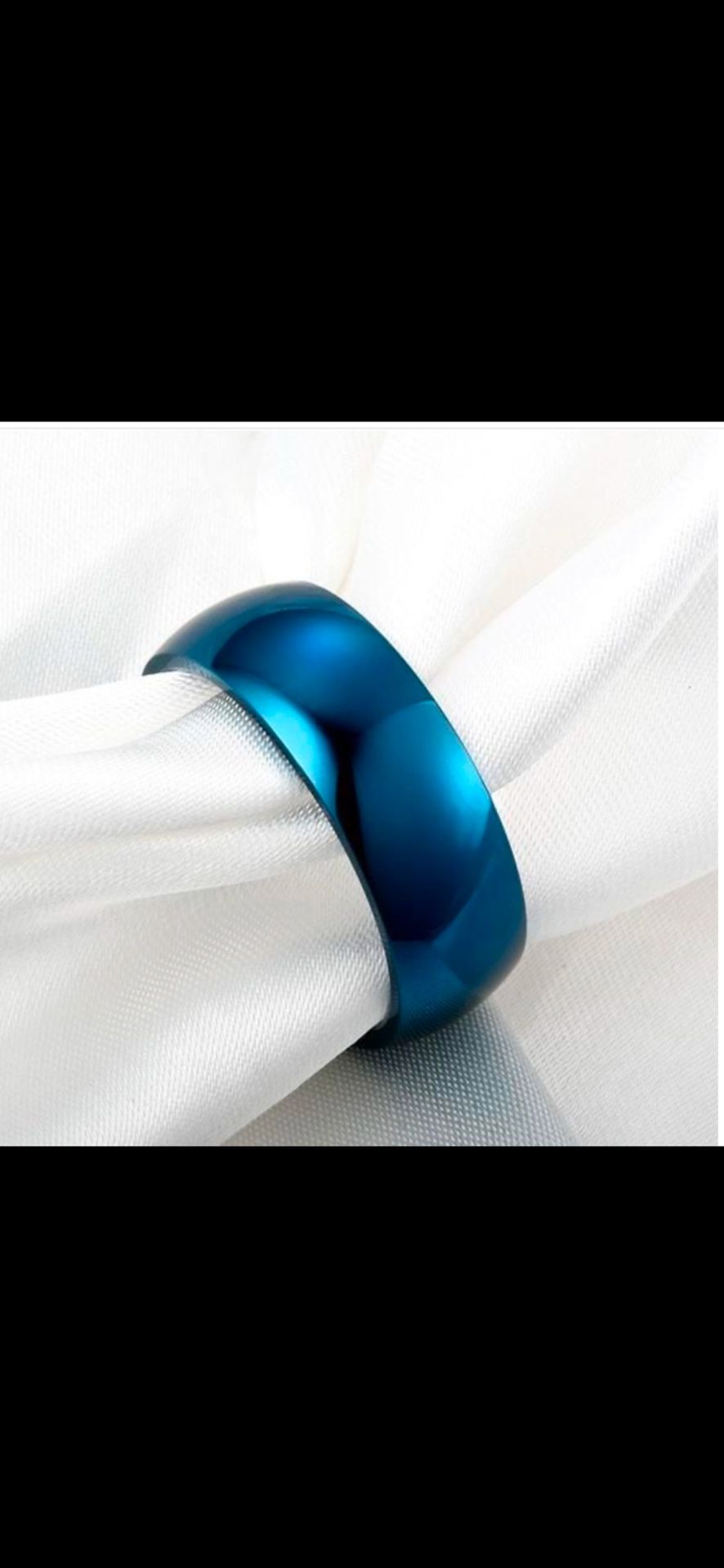 Mens Blue Titanium Brand New High Quality Wedding Band