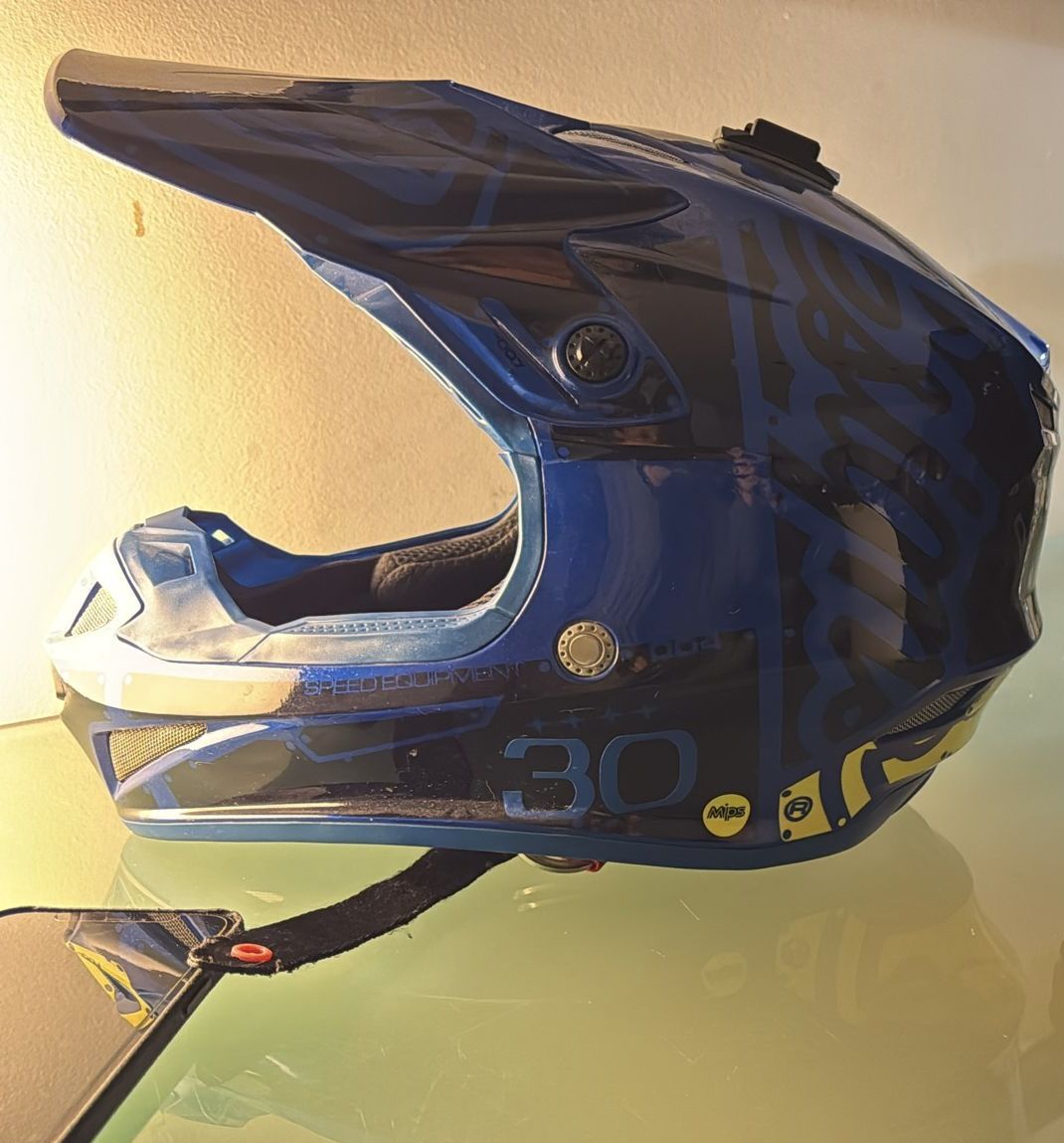 Troy Lee Design SE4 Polyacrylite Factory Blue Helmet Extra small