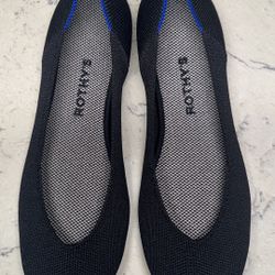 Rothy’s Women’s Shoes Size 8 Round Toe Ballet Flat Black Solid Knit Casual Comfort 