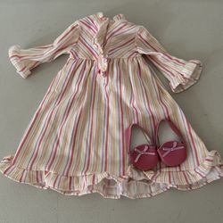 American Girl Doll VTG. AMERICAN GIRL KIT DOLL STRIPPED FLANNEL NIGHTGOWN