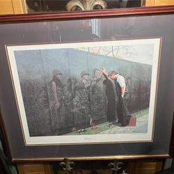 " REFLECTIONS " by Lee Teter Custom Framed Quality Print Vietnam Wall Memorial