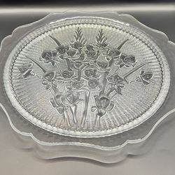 Antique carnival platter iris pattern