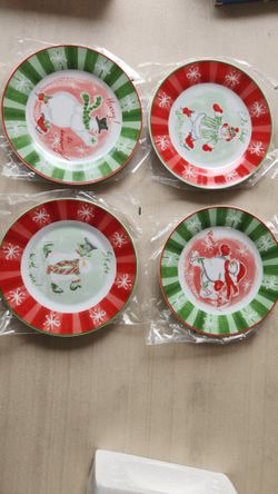 Snowman Dessert Plates - Set Of 4