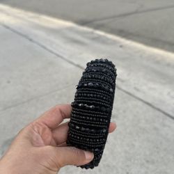 Black Beaded Headband /Gold Rhinestone Padded Headband/Silver Rhinestone Padded Headband