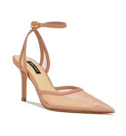 Nine West Gullia Mesh Ankle Strap Stiletto Dress Pumps Women's 7