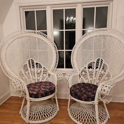 Vintage Peacock Chairs Set