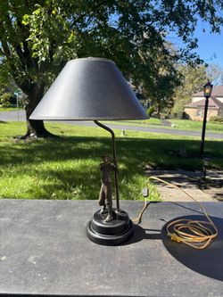 Golfer Table Lamp with Black Shade - Decorative Accent Lamp
