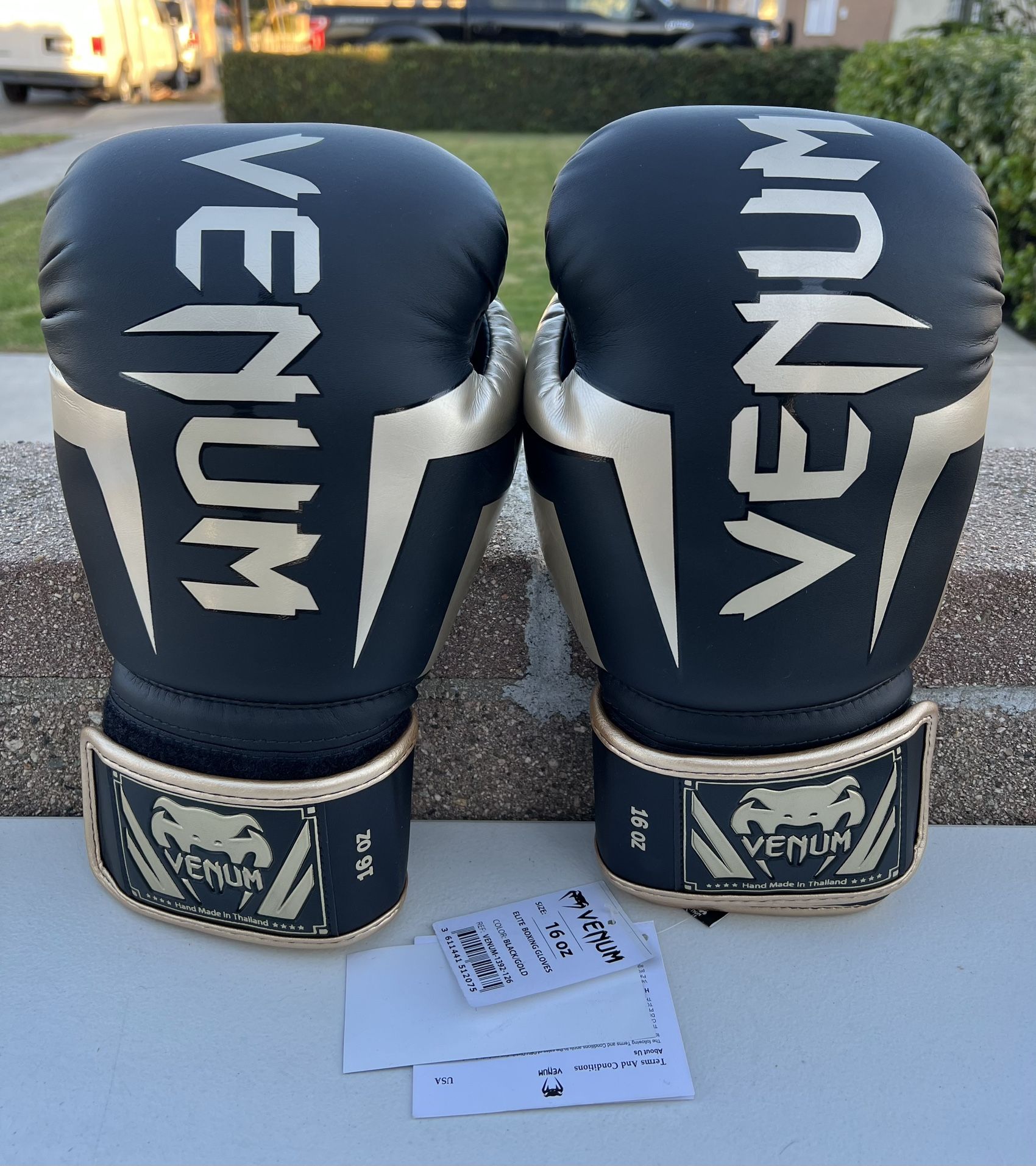 Venum Elite Boxing Gloves 16oz Black/Gold