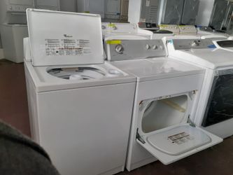Whirlpool top load washer and electric dryer set working perfectly with 4 months warranty