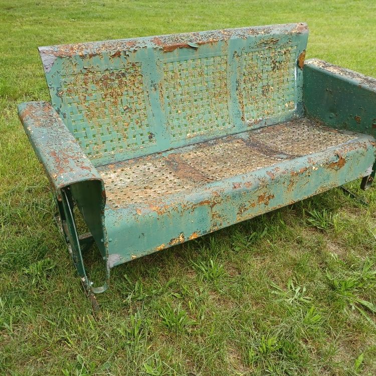 Vintage Metal Metal Glider Sofa Old Metal Porch Glider Vintage