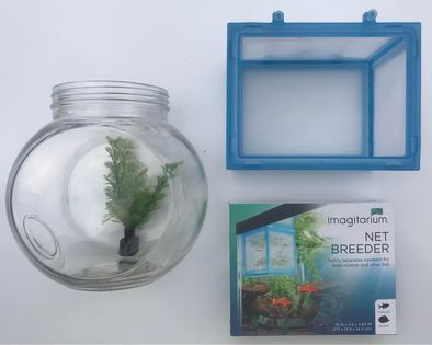 New- Glass Fishbowl & 2 Net Breeders 