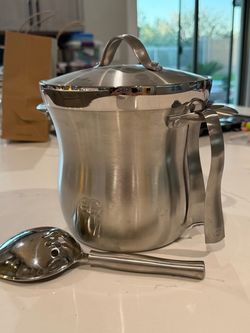 Caphalon Stainless Steel Ice Bucket with Tongs and Spoon