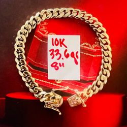 10K Solid Gold 🇨🇺 Links Bracelet For Wedding 33.6Gr 8 Inches Long 