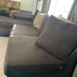 Chocolate Brown L-shape sectional (2 pcs)