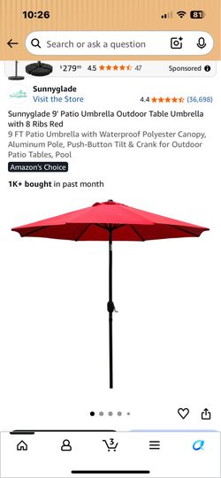Large Patio shade umbrella NEW IN BOX