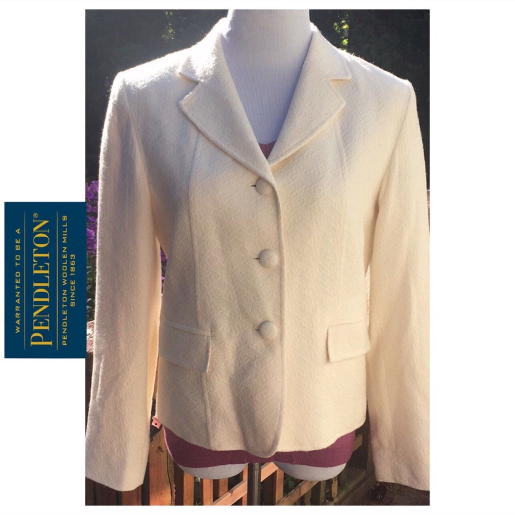 EUC Size:8 Off White / Cream Pendleton Coat