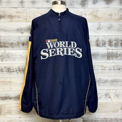 2008 World Series Majestic Cool Base Jacket Size 2XL Blue 1/4 Zip Pullover Rare