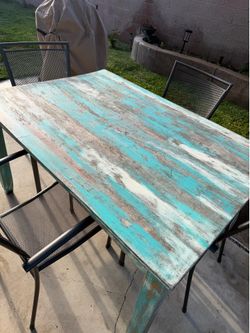 Rustic Blue Table good for outdoor/indoor/shop