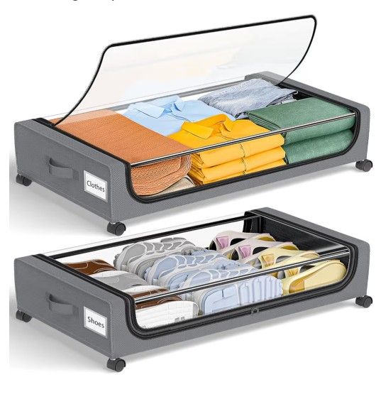 2 Pack Underbed Storage On Wheels